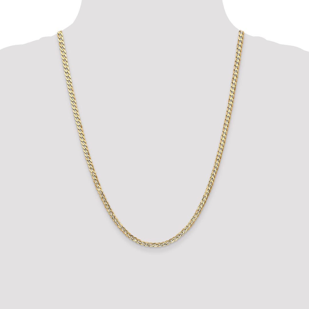 14k Yellow Gold 3.80mm Open Concave Curb Chain