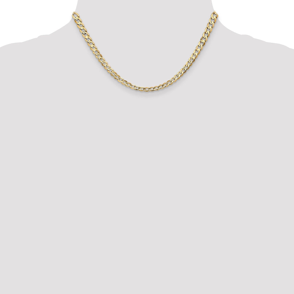 14k Yellow Gold 4.50mm Open Concave Curb Chain