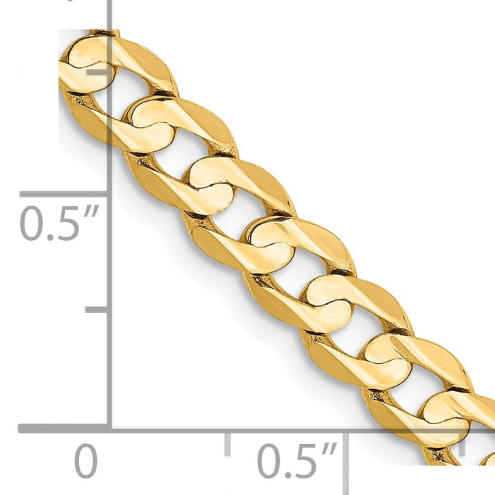 14k Yellow Gold 5.25mm Open Concave Curb Chain