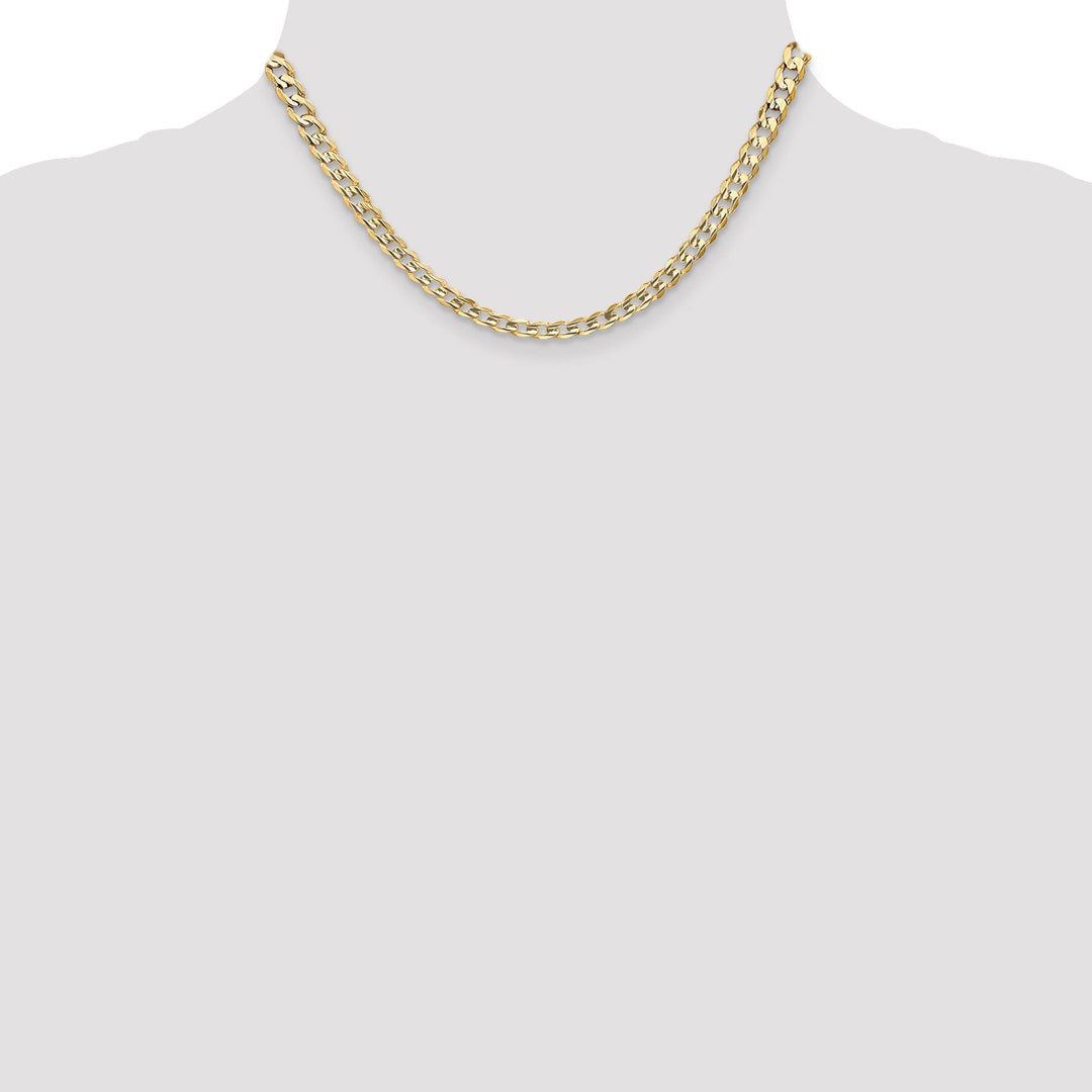 14k Yellow Gold 5.25mm Open Concave Curb Chain