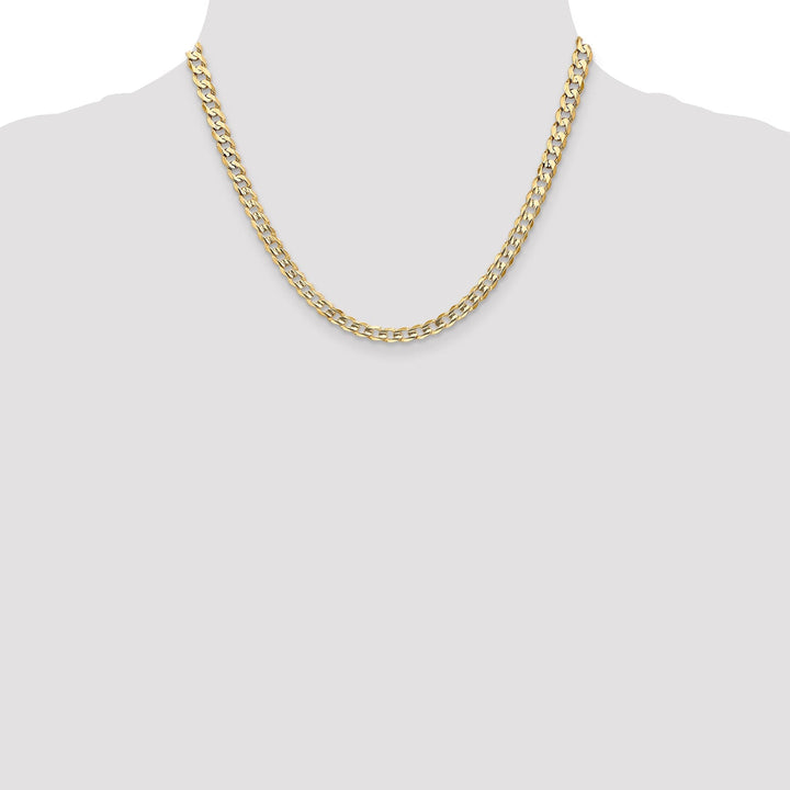 14k Yellow Gold 5.25mm Open Concave Curb Chain