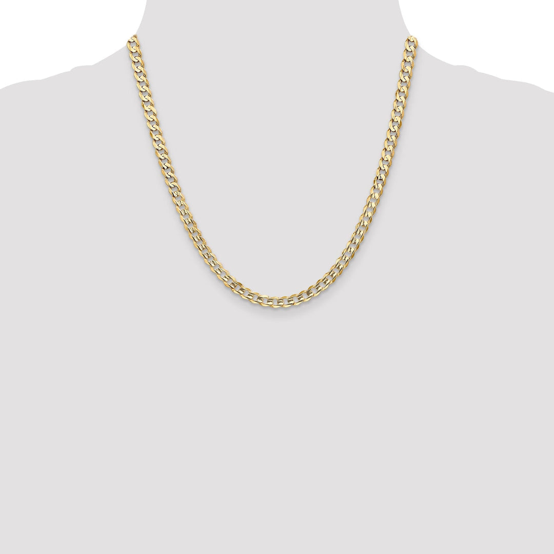 14k Yellow Gold 5.25mm Open Concave Curb Chain