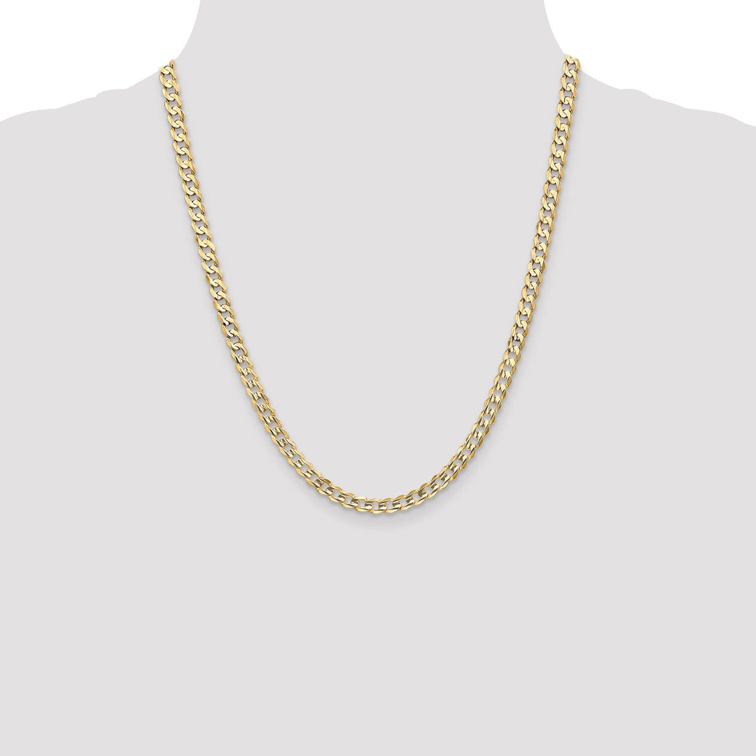 14k Yellow Gold 5.25mm Open Concave Curb Chain