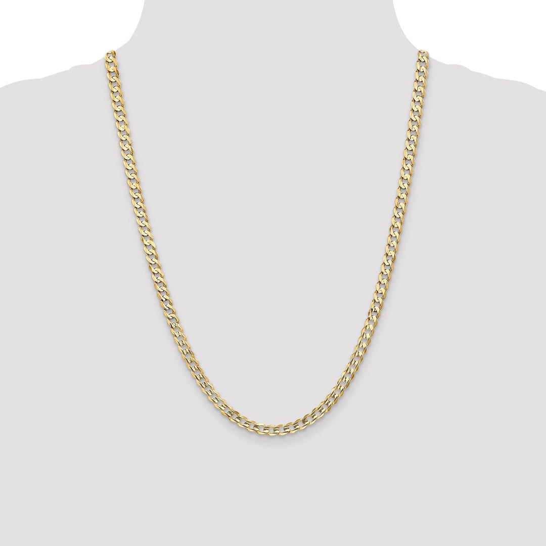 14k Yellow Gold 5.25mm Open Concave Curb Chain