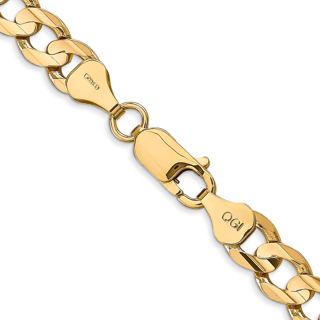 14k Yellow Gold 6.75mm Open Concave Curb Chain