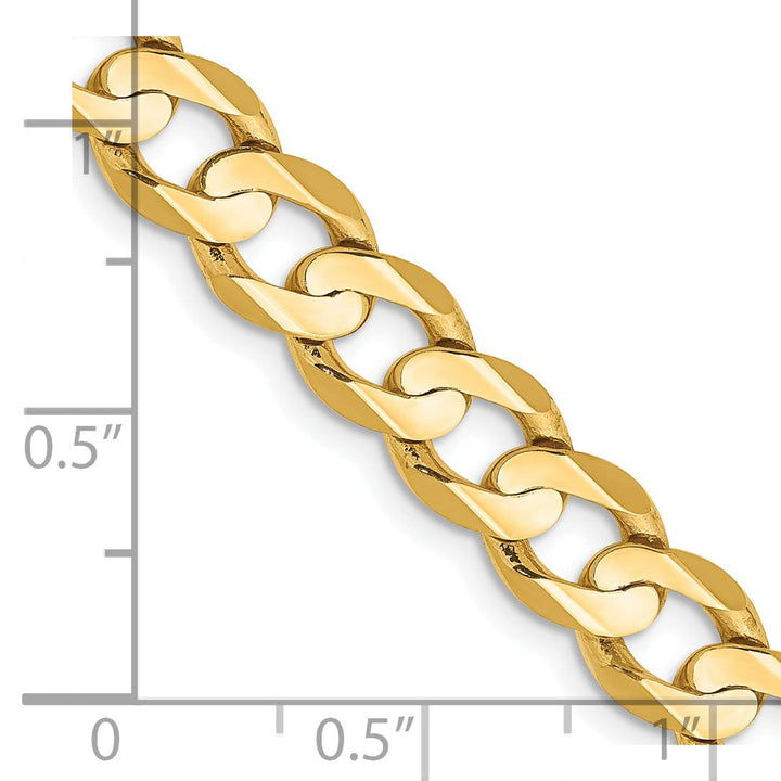 14k Yellow Gold 6.75mm Open Concave Curb Chain