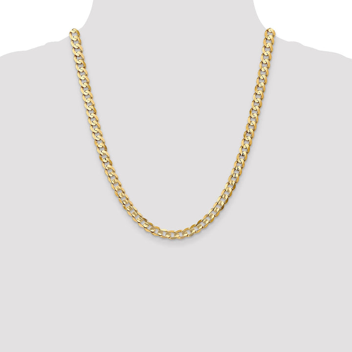 14k Yellow Gold 6.75mm Open Concave Curb Chain