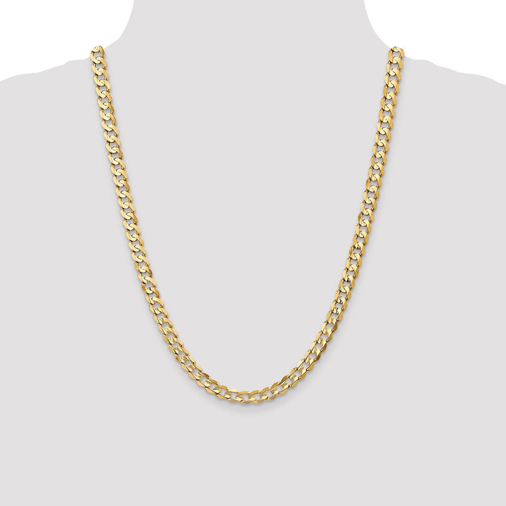 14k Yellow Gold 6.75mm Open Concave Curb Chain