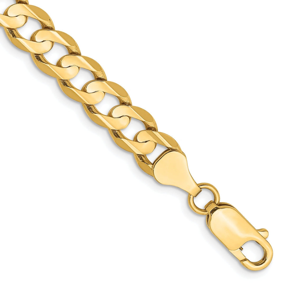 14k Yellow Gold 6.75mm Open Concave Curb Chain