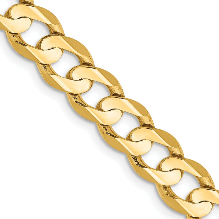 14k Yellow Gold 6.75mm Open Concave Curb Chain