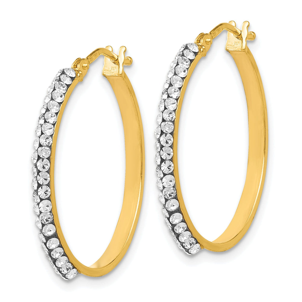 14k Yellow Gold Crystals Swarovski Hoop Earring