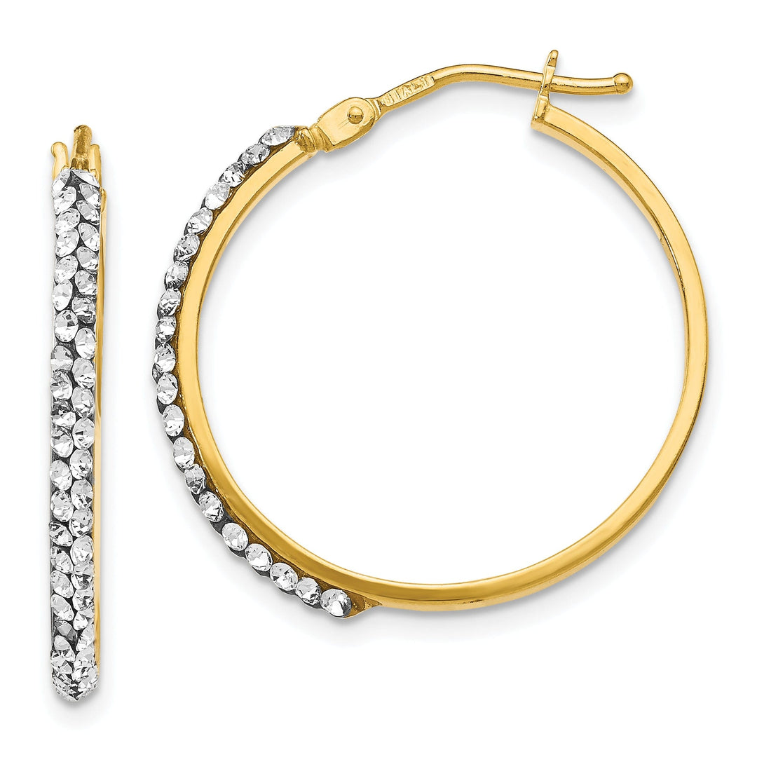 14k Yellow Gold Crystals Swarovski Hoop Earring