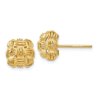 14k Yellow Gold D.C Basketweave Post Earrings at $ 360.67 only from Jewelryshopping.com