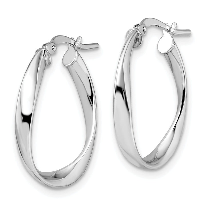 14k White Gold Polished Hoop Earrings