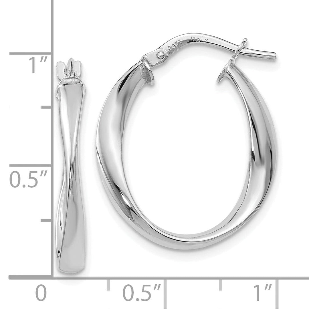 14k White Gold Polished Hoop Earrings