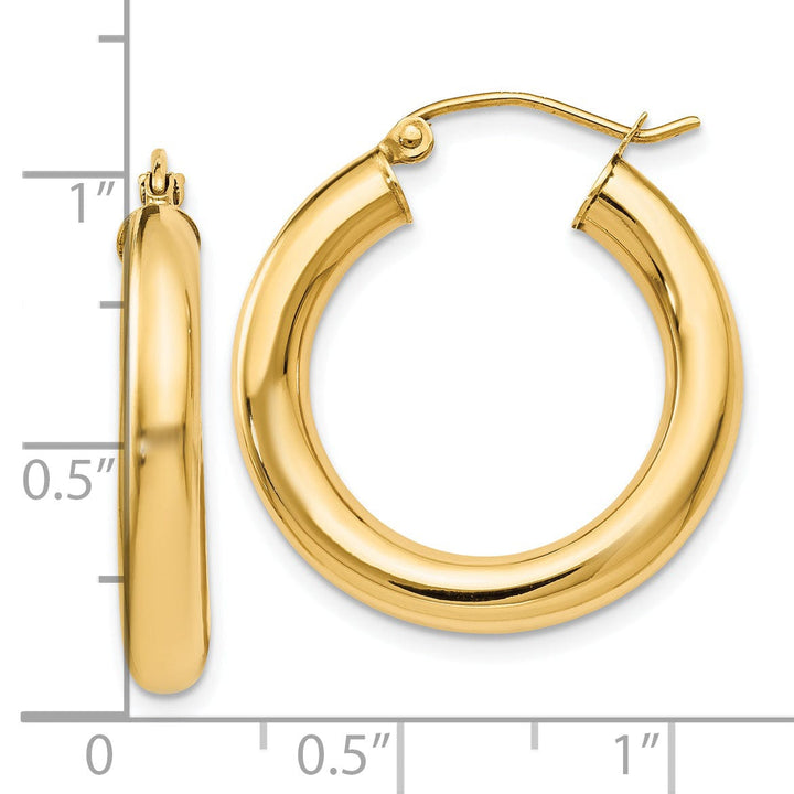 14k Yellow Gold Lightweight Hoop Earrings