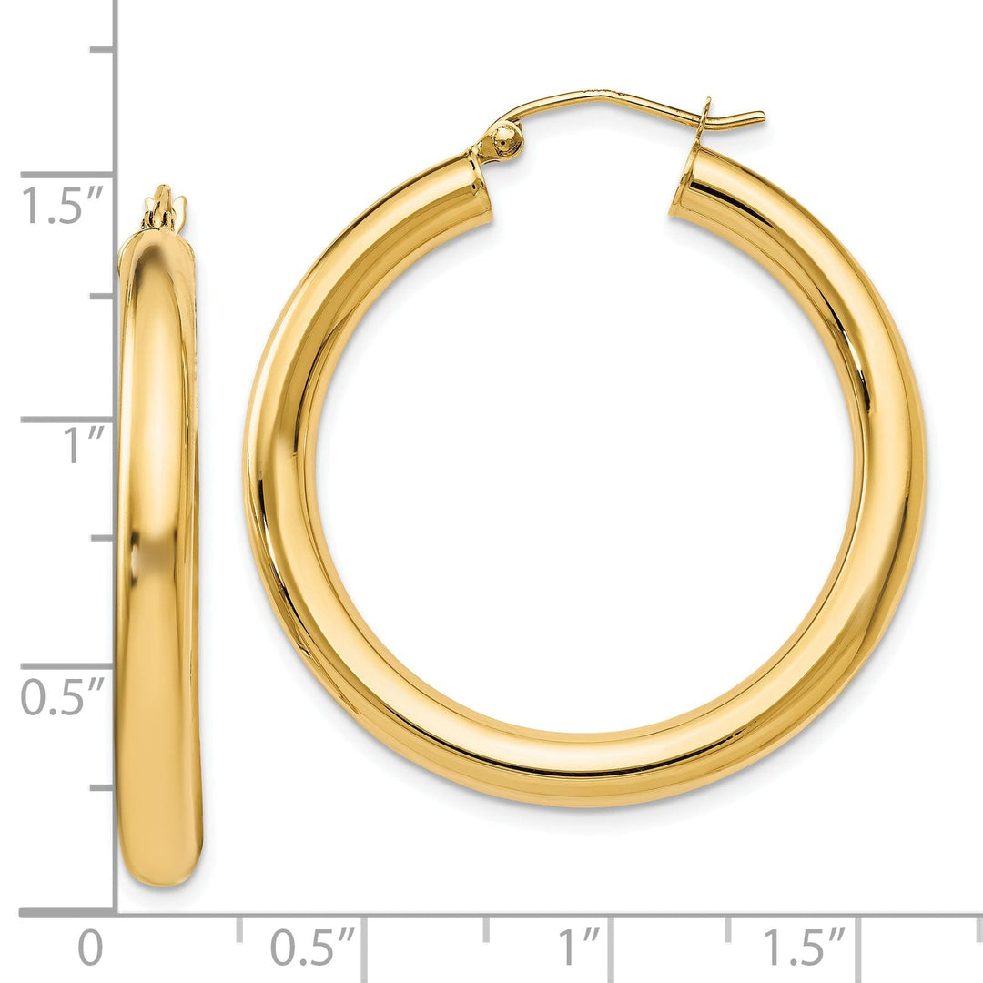 14k Yellow Gold Polish Lightweight Hoop Earrings