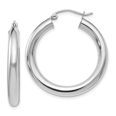 14K White Gold Polish Lightweight Hoop Earrings at $ 301.39 only from Jewelryshopping.com