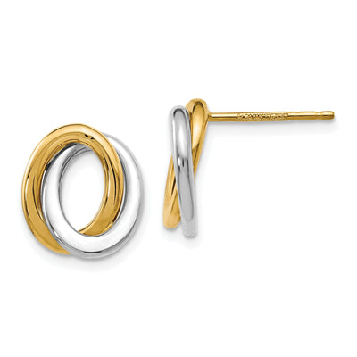 14k Two Tone Gold Polished Love Knot Earrings at $ 187.92 only from Jewelryshopping.com