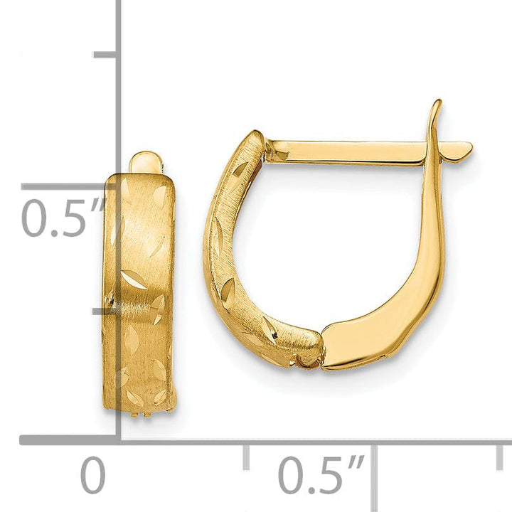 14k Yellow Gold Polished D.C Hoop Earrings