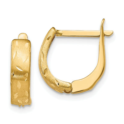 14k Yellow Gold Polished D.C Hoop Earrings