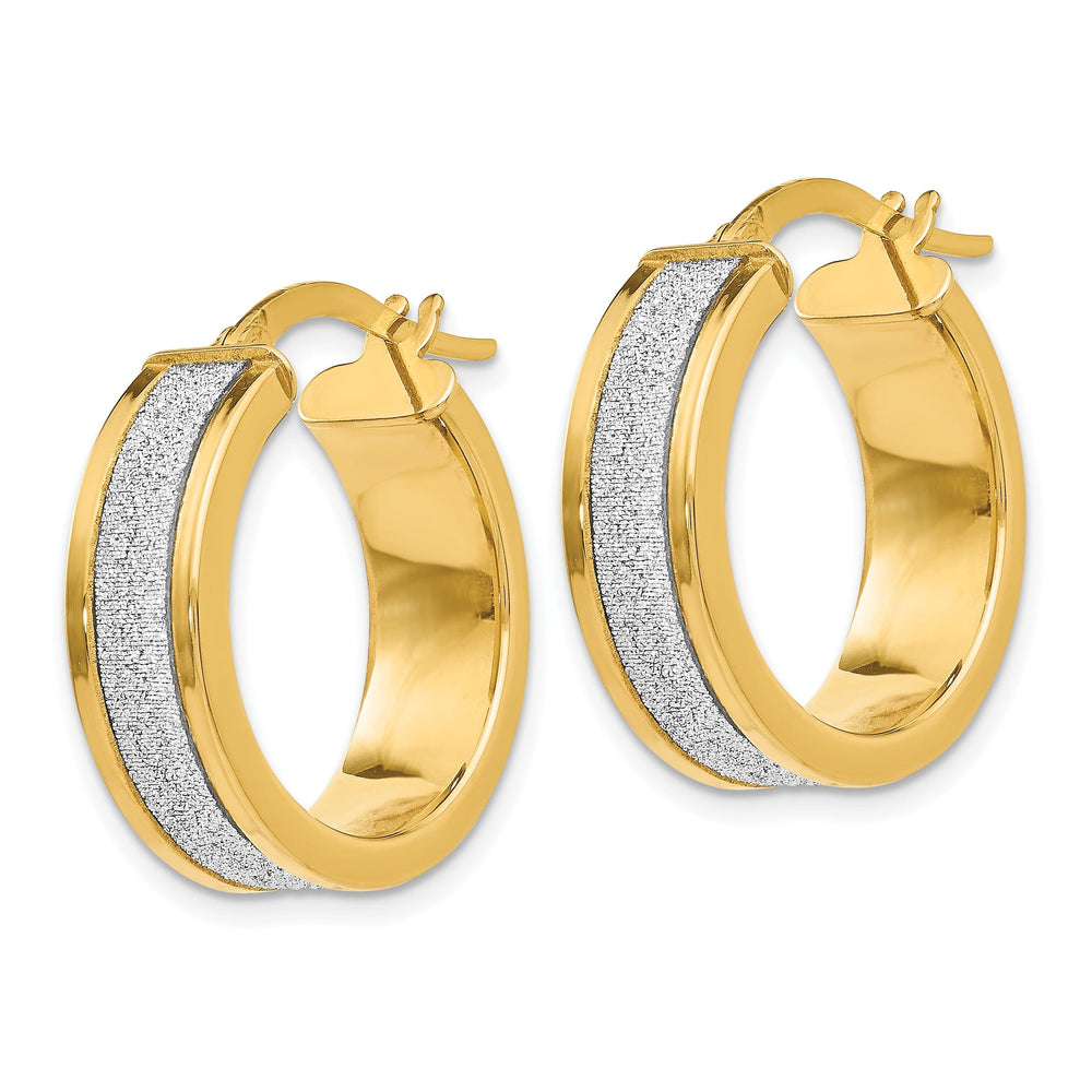 14k Yellow Gold Fancy Hoop Earrings