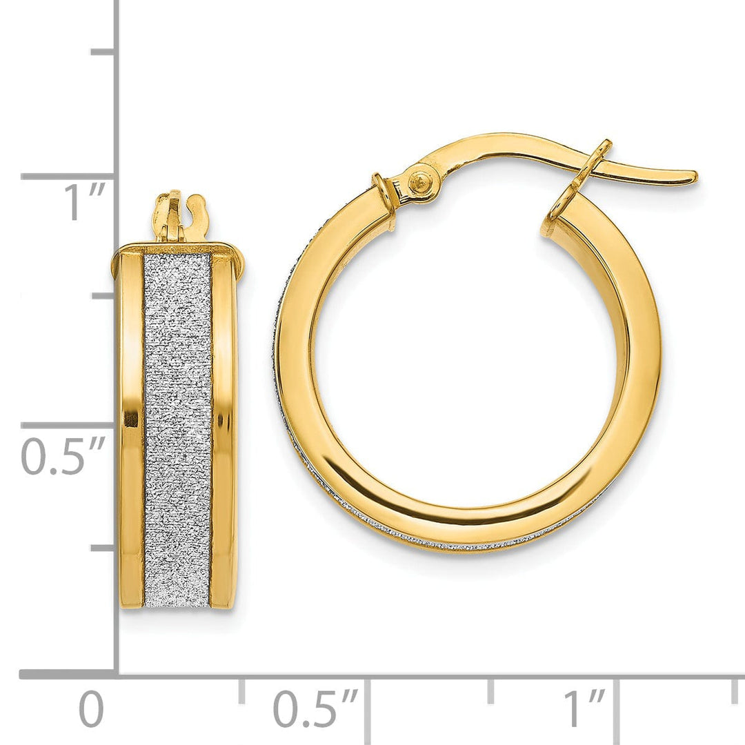 14k Yellow Gold Fancy Hoop Earrings