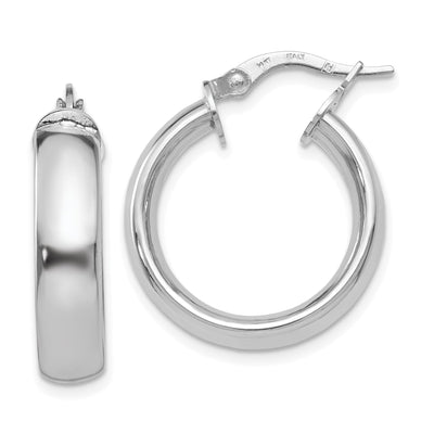 14k White Gold Polished Hoop Earrings at $ 223.69 only from Jewelryshopping.com