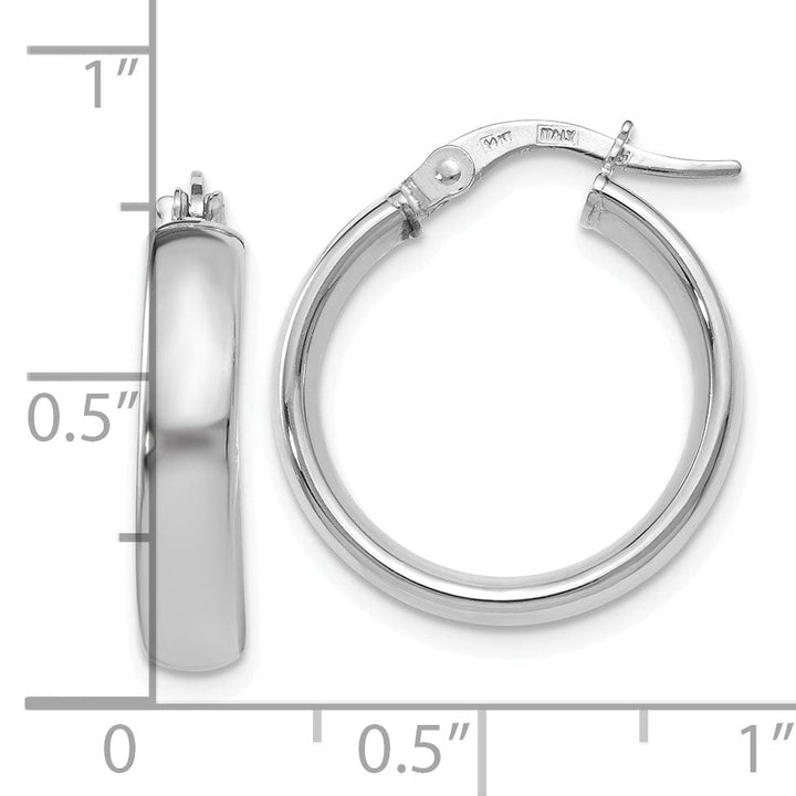 14k White Gold Polished Hoop Earrings