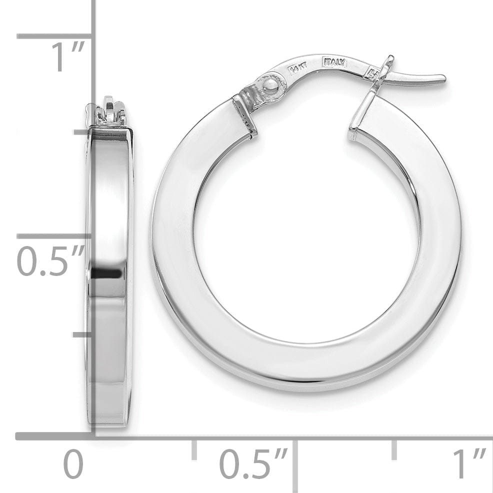 14k White Gold Polished Hoop Earrings