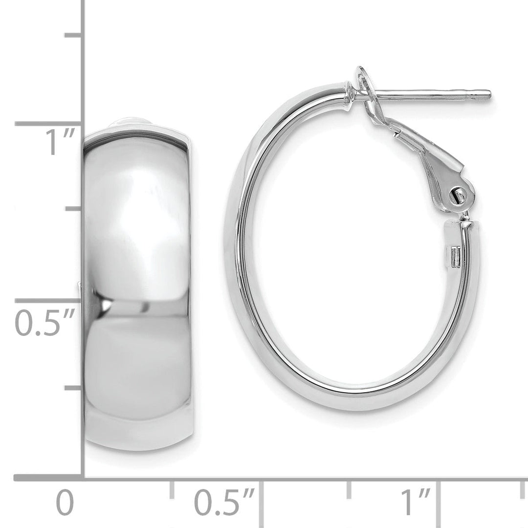 14k White Gold Polished Finish Hoop Earrings