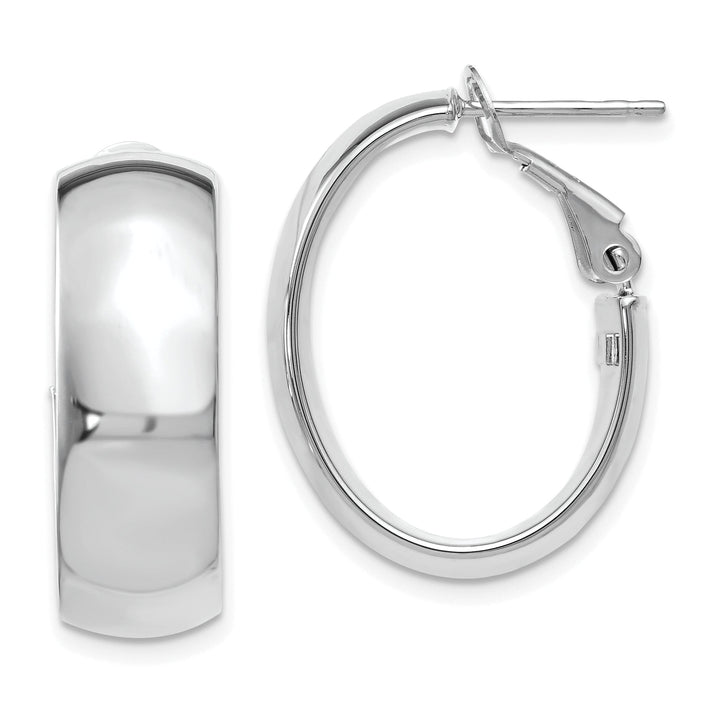 14k White Gold Polished Finish Hoop Earrings