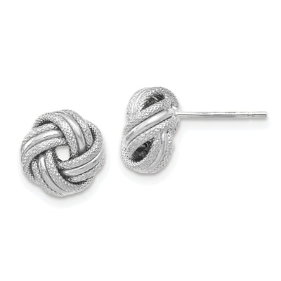 14k White Gold Knot Polished D.C Post Earrings at $ 114.61 only from Jewelryshopping.com
