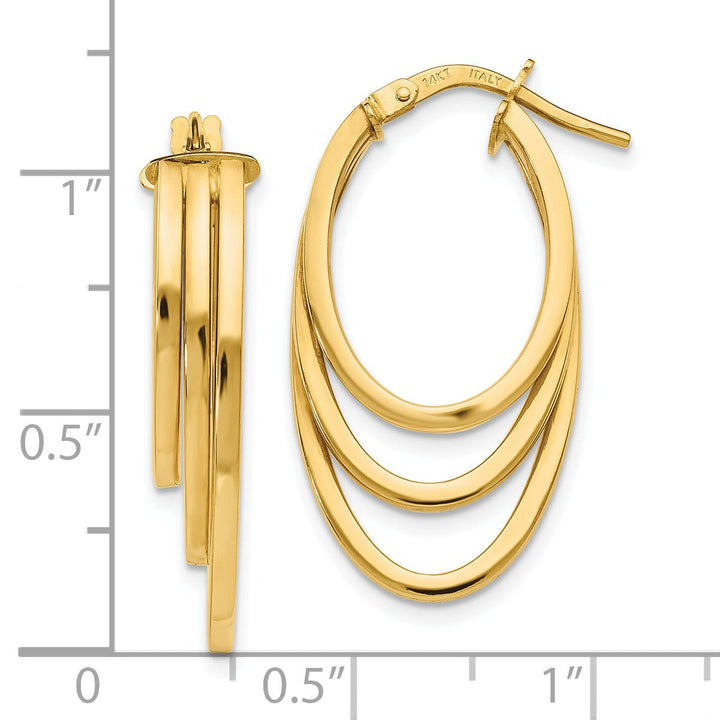 14k Yellow Gold Polished Finish Hoop Earrings