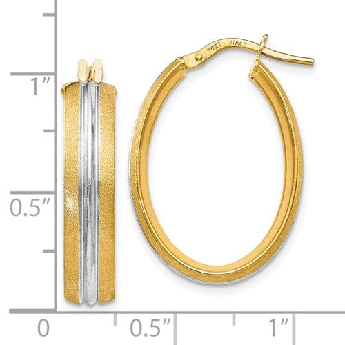 Leslie 14k Two Tone Gold Textured Hoop Earrings