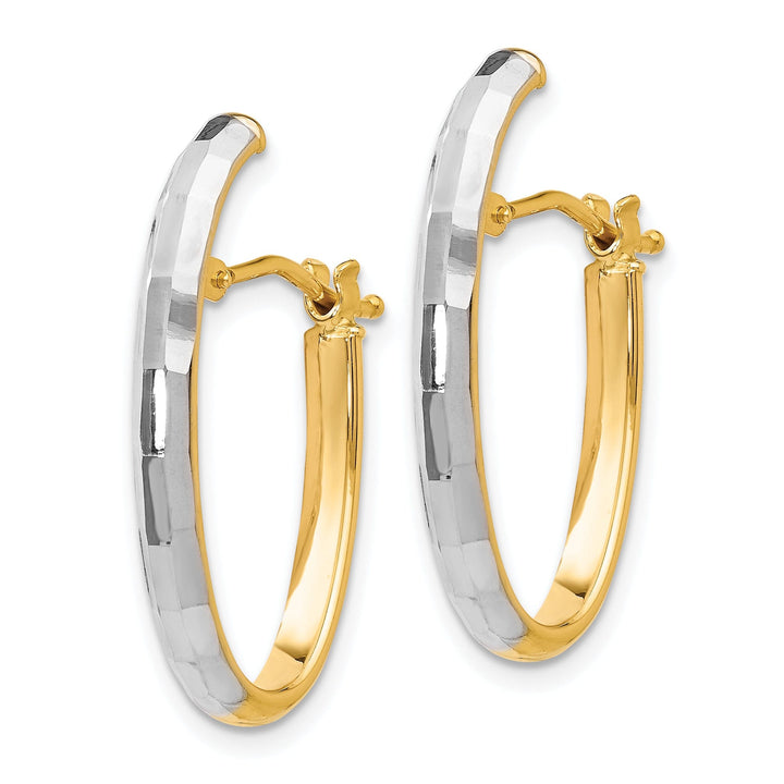 14k Two Tone Gold D.C Hinged Hoop Earrings