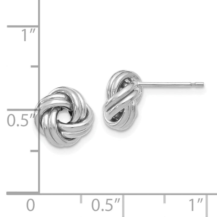 14k White Gold Polished Love Knot Post Earrings