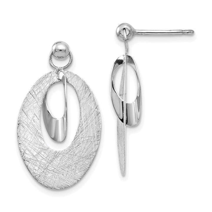 14k White Polish Oval Reversible Post Earrings