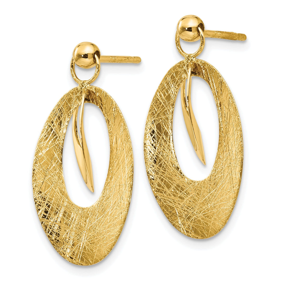 14k Yellow Gold Polished Oval Post Earrings