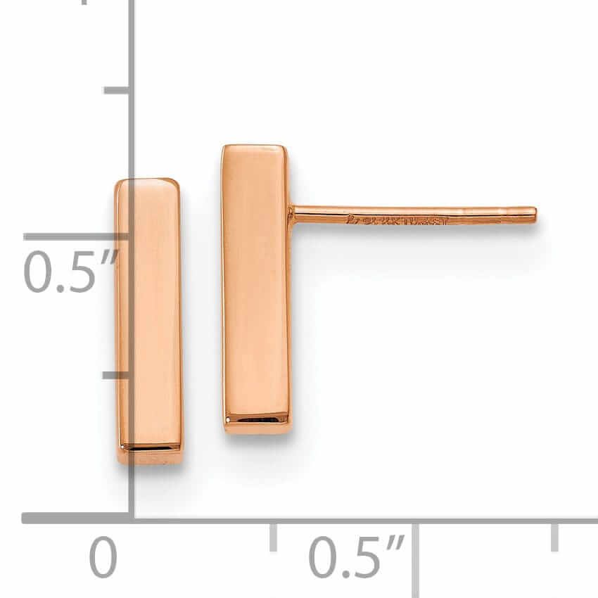 14K Rose Gold Polished Finish Post Earrings