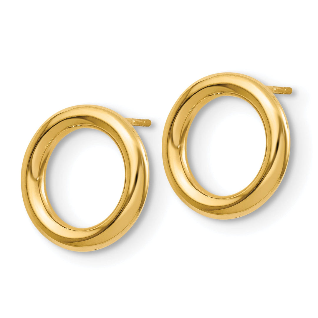 14k Yellow Gold Polished Circle Post Earrings