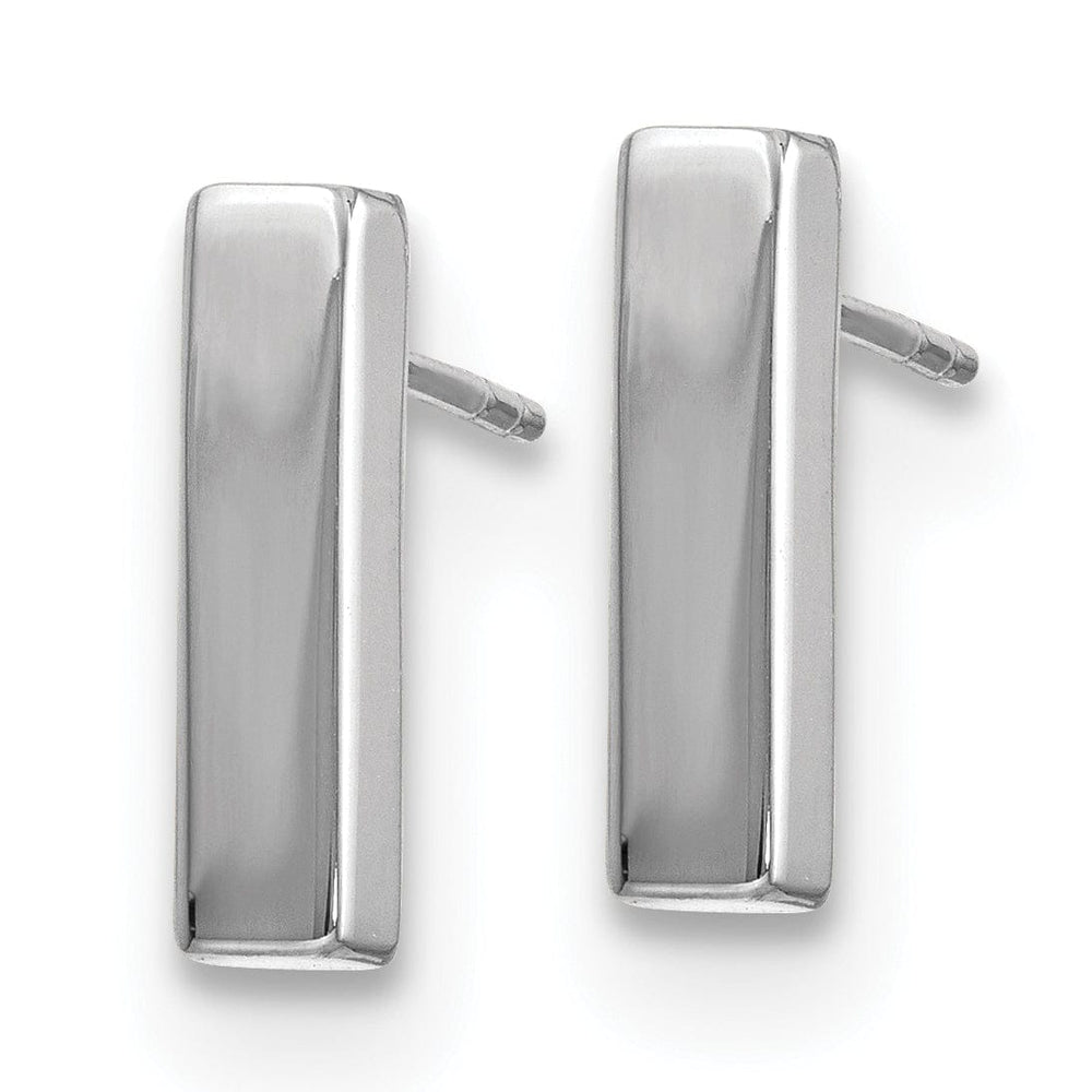 14K White Polished Post Earrings