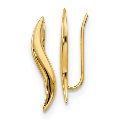 14k Yellow Gold Polished Ear Climber Earrings at $ 145.54 only from Jewelryshopping.com