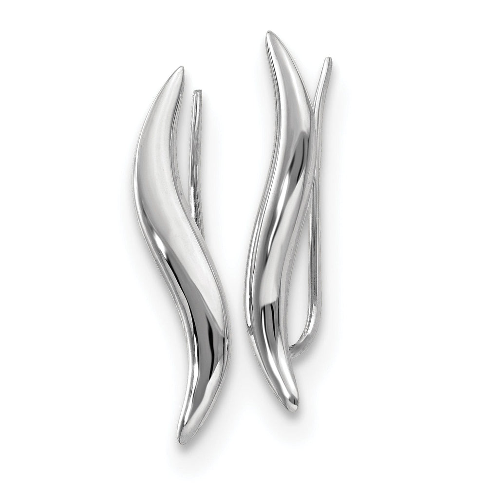 14k White Polished Finish Fancy Climber Earrings