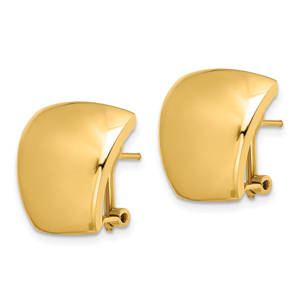 14k Yellow Gold Fancy Omega Back Earrings
