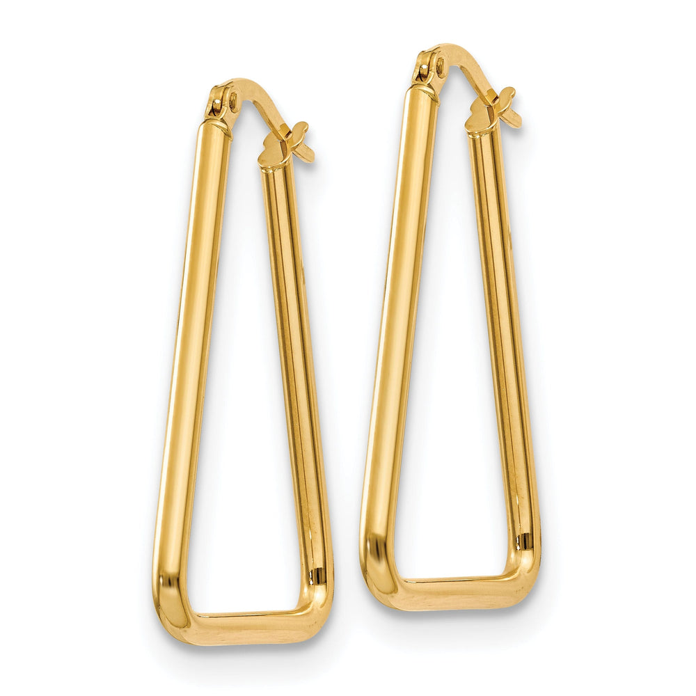 14k Yellow Gold Geometric Shape Hoop Earrings