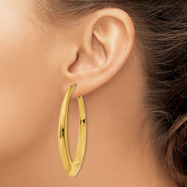 14k Yellow Gold Polished Hoop Earrings