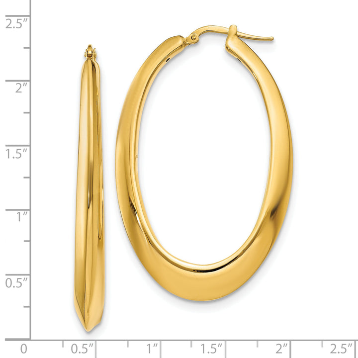 14k Yellow Gold Polished Hoop Earrings