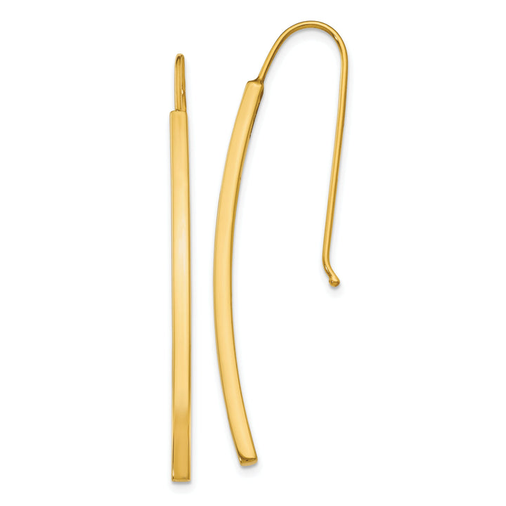 14k Yellow Gold Polished Dangle Bar Earrings