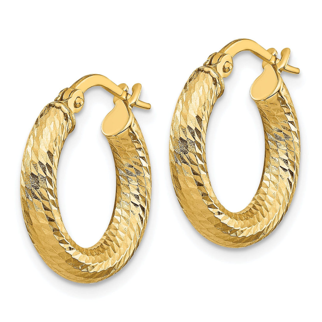 14k Yellow Gold D.C Round Hoop Earrings